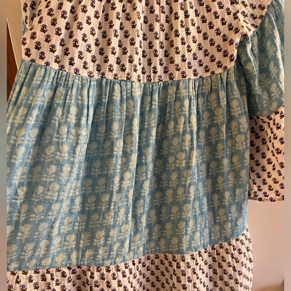 Anaak Talitha Blockprint Mini Dress Bluebell Lily Mix - Picture 7 of 10
